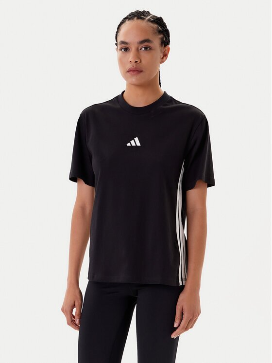 adidas Тишърт Essentials 3-Stripes JD0846 Черен Regular Fit