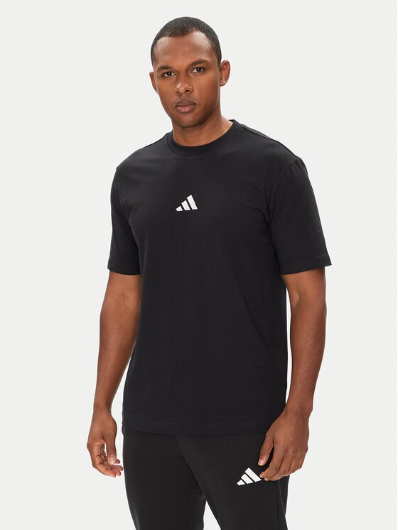 adidas Тишърт Essentials Small Logo JE9024 Черен Regular Fit