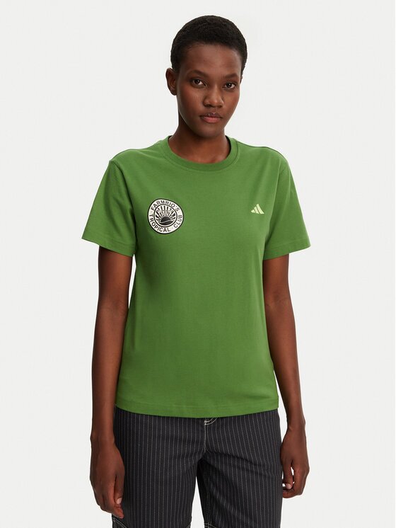 adidas Тишърт FARM Graphic JD6292 Зелен Regular Fit