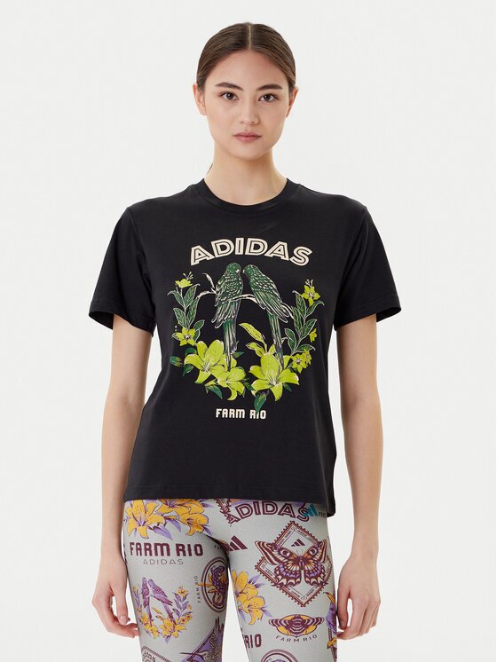 adidas Тишърт FARM Graphic JV8609 Черен Regular Fit