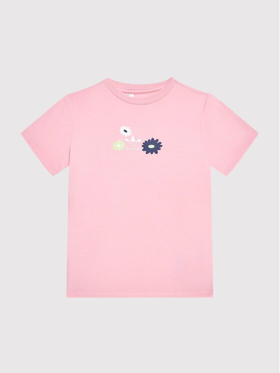 adidas Тишърт Flower Print HF7466 Розов Regular Fit