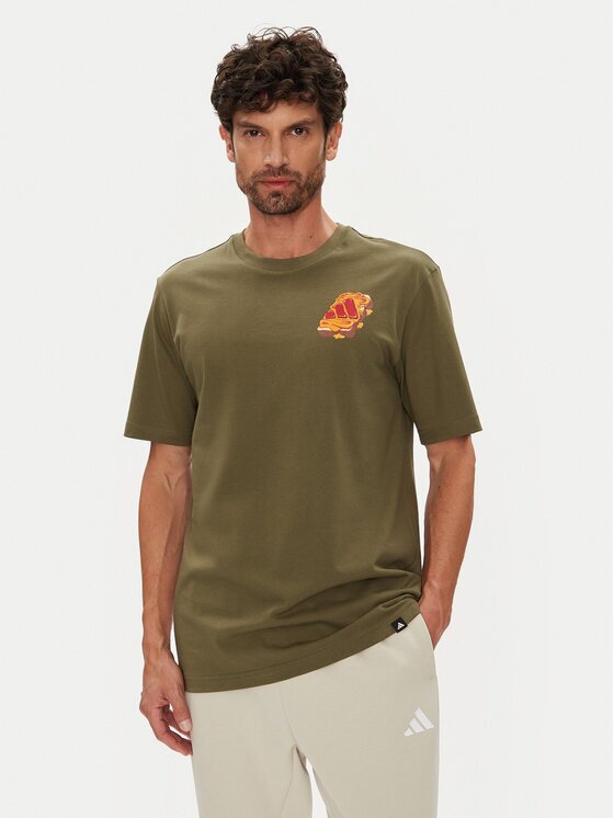 adidas Тишърт Food Peanut Butter & Jelly Graphic JW4342 Каки Regular Fit