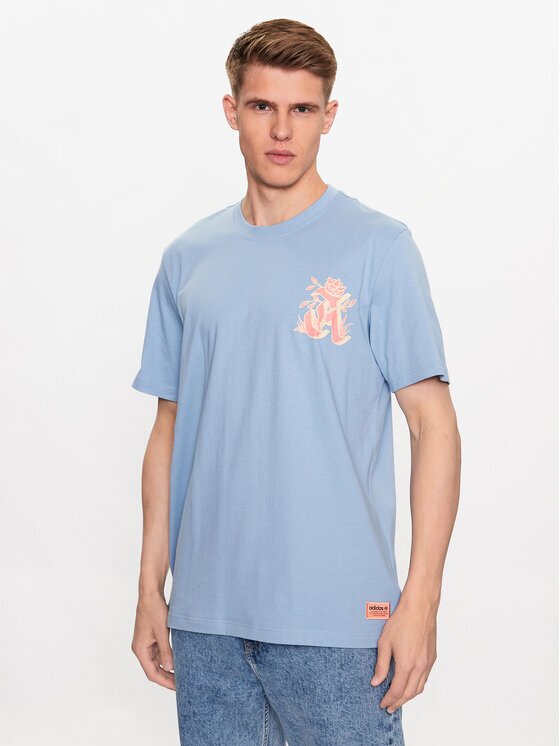 adidas Тишърт Graphic Glide T-Shirt IC5750 Светлосиньо Loose Fit