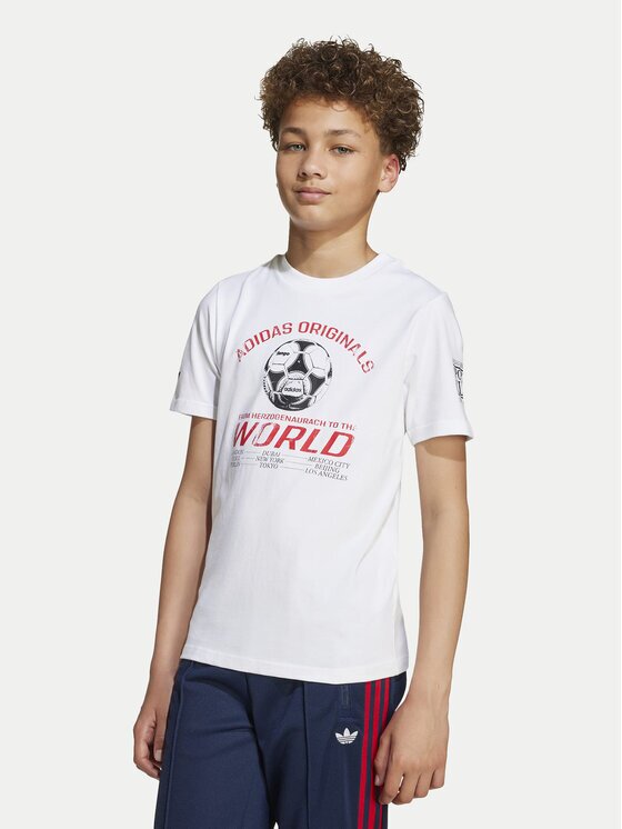 adidas Тишърт Graphic JV7694 Бял Regular Fit