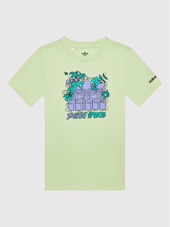 adidas Тишърт Graphic Stoked Beach HF7434 Жълт Regular Fit