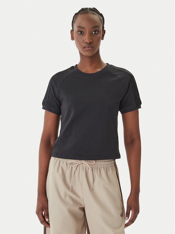 adidas Тишърт Lace Cali KC8150 Черен Regular Fit