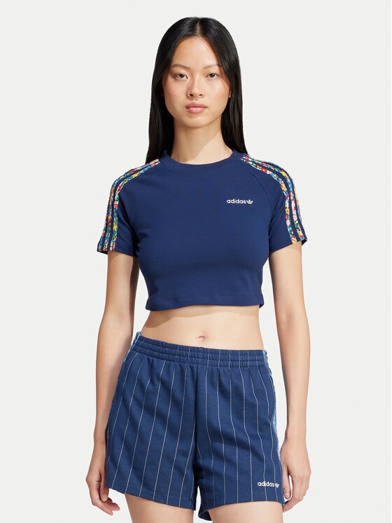 adidas Тишърт Liberty London 3-Stripes Infill Baby JC7788 Slim Fit
