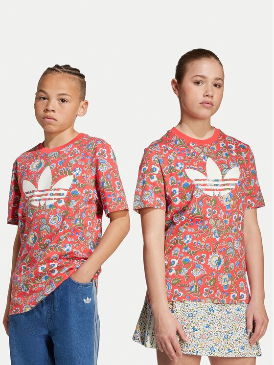 adidas Тишърт Liberty London JV7817 Червен Loose Fit