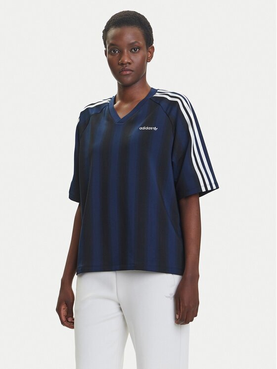 adidas Тишърт Linear JY2854 Тъмносин Oversize