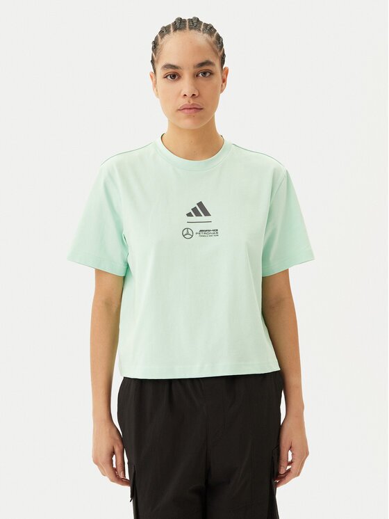 adidas Тишърт Mercedes - AMG Petronas Formula One Team Premium JY3077 Зелен Loose Fit
