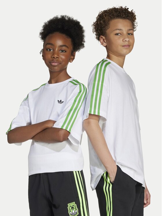 adidas Тишърт Minecraft JW7750 Бял Loose Fit