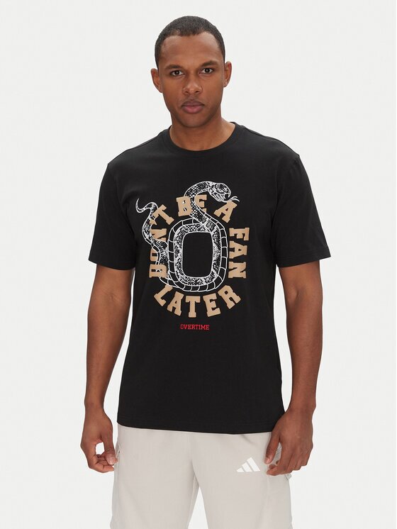adidas Тишърт Overtime Spring Graphic JM0291 Черен Regular Fit