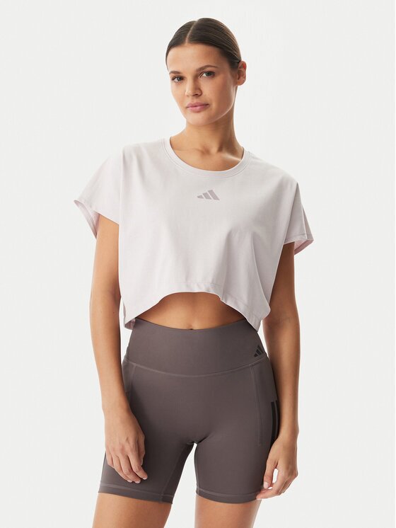 adidas Тишърт Power Workout KE8052 Виолетов Loose Fit