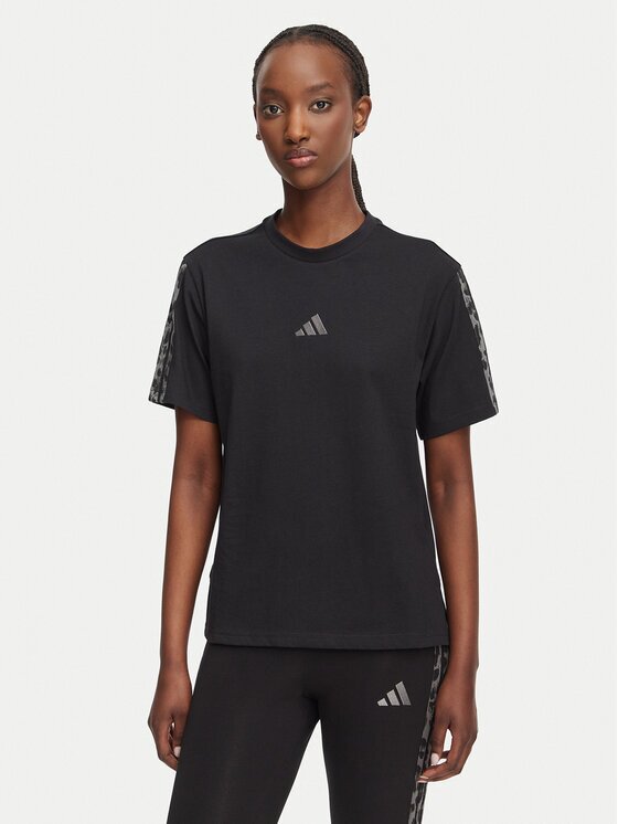 adidas Тишърт Seasonal Essentials Animal Print 3-Stripes KH1550 Regular Fit