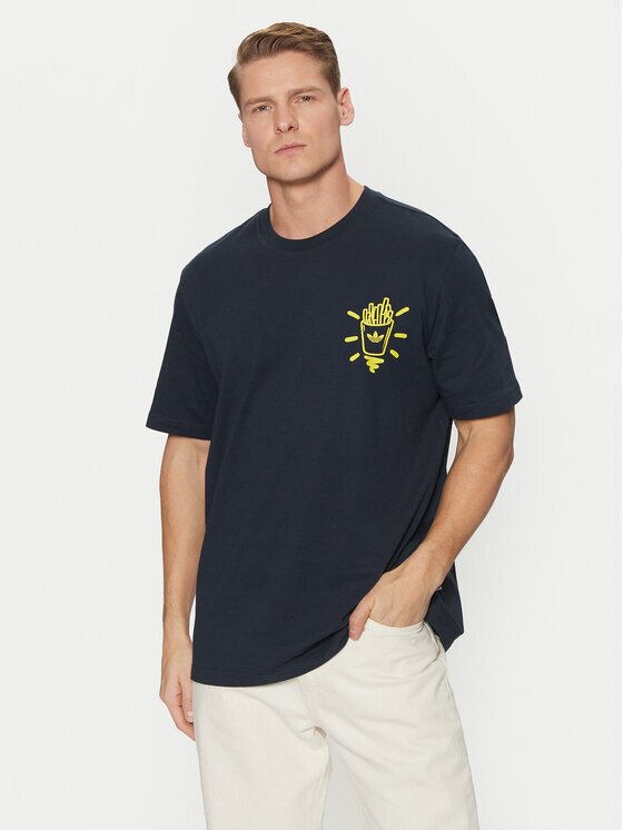 adidas Тишърт Street B JP4500 Тъмносин Loose Fit