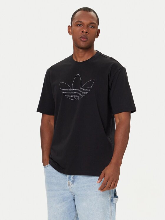 adidas Тишърт Studded JY2806 Черен Loose Fit