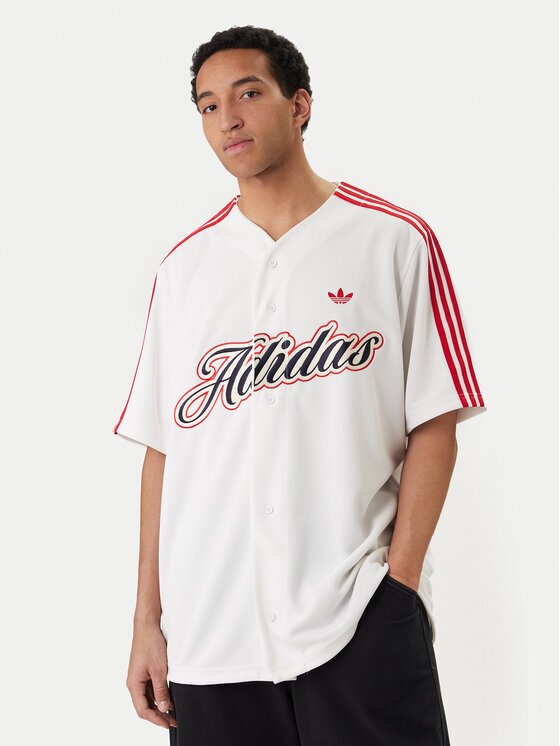 adidas Тишърт Summer League Varsity Baseball KD6563 Бял Oversize