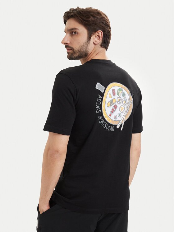 adidas Тишърт Sushi Graphic KT9709 Черен Regular Fit