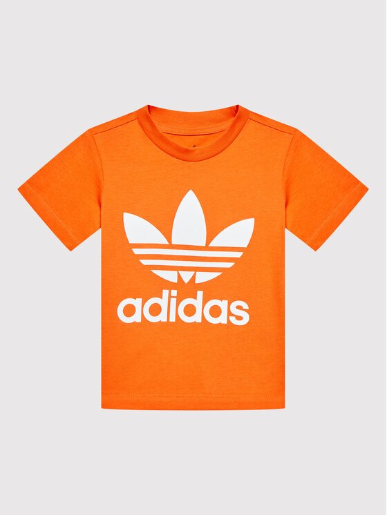 adidas Тишърт Trefoil HK7514 Оранжев Regular Fit