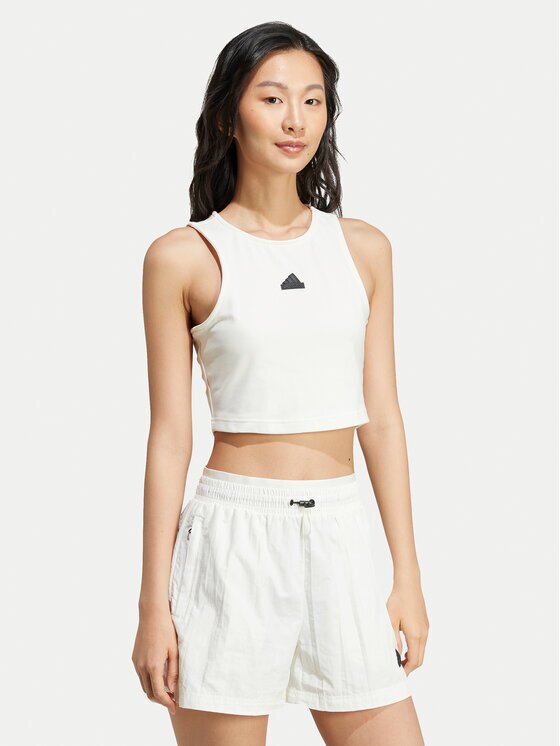 adidas топ City Escape JD8185 Бял Slim Fit