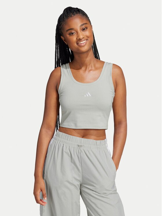adidas топ Essentials Small Logo JD0561 Бежов Slim Fit