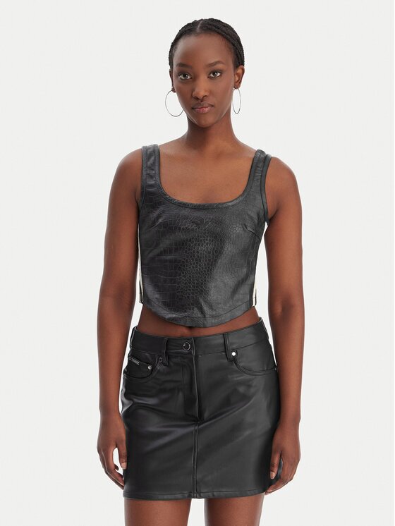 adidas топ Pleather KE5041 Черен Slim Fit