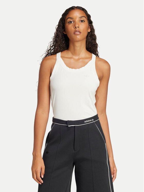 adidas топ Premium Essentials JD4768 Бял Slim Fit