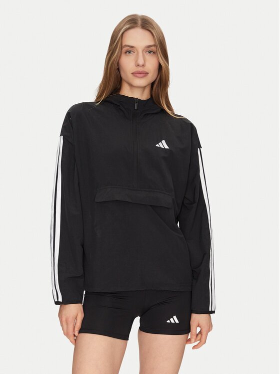 adidas Ветровка Essentials 3-Stripes JE1312 Черен Regular Fit