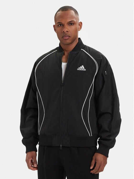 adidas Яке бомбър adicolor Teamgeist KC8358 Черен Loose Fit