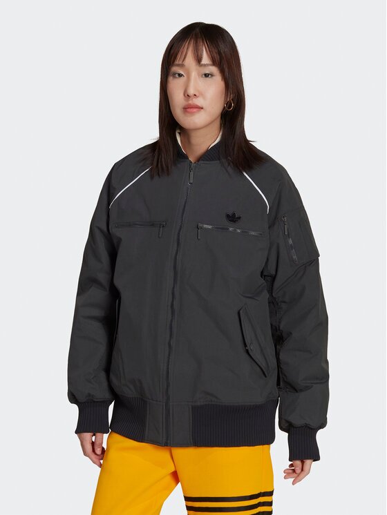adidas Яке бомбър HK5233 Сив Oversize