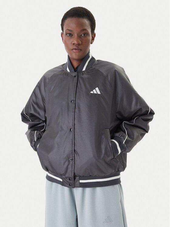 adidas Яке бомбър Stadium JZ6919 Сив Loose Fit