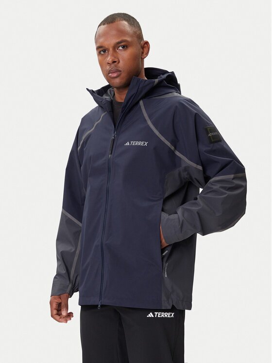 adidas Яке за дъжд Nat Geo Climaproof KC2343 Тъмносин Loose Fit