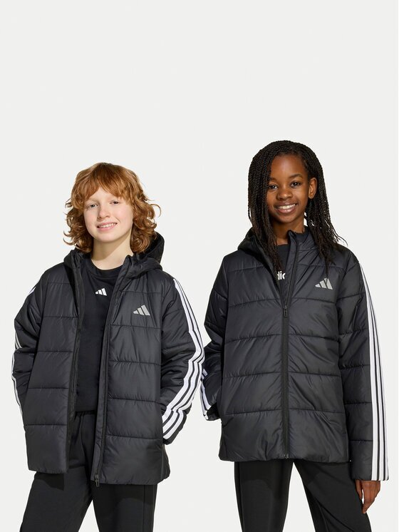 adidas Зимно яке Essentials 3-Stripes JL7402 Черен Regular Fit