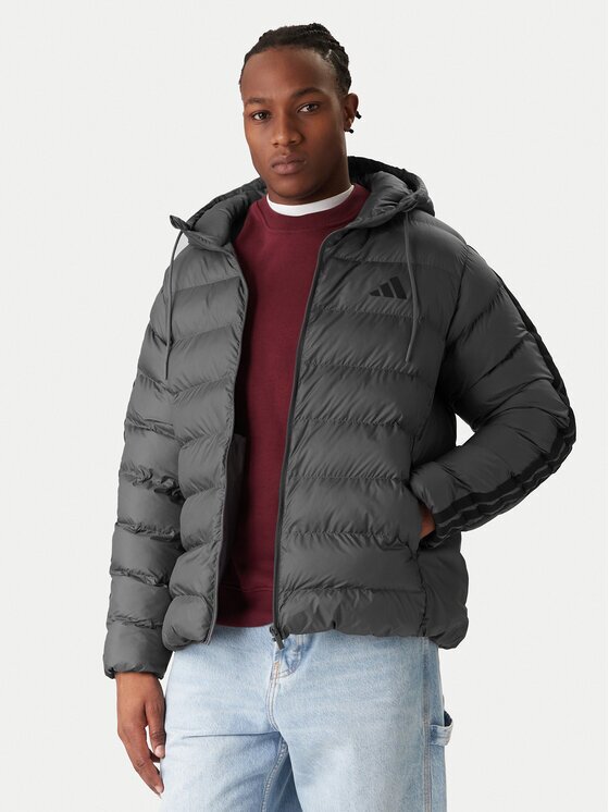 adidas Зимно яке Essentials Climawarm 3-Stripes JX7772 Сив Regular Fit