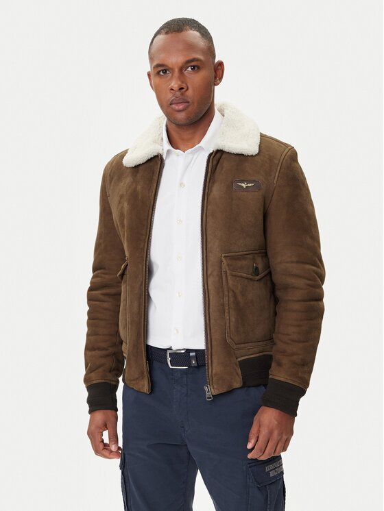 Aeronautica Militare Кожено яке 252PN0163U100893 Regular Fit