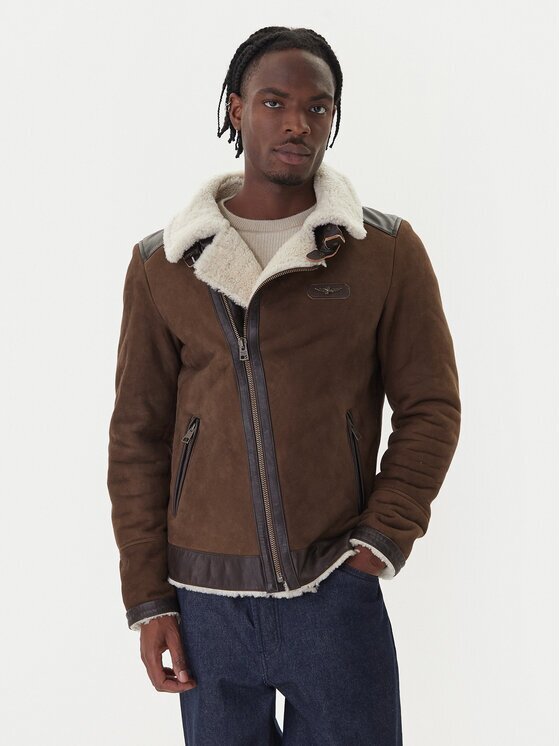 Aeronautica Militare Кожено яке 252PN0164U100893 Regular Fit