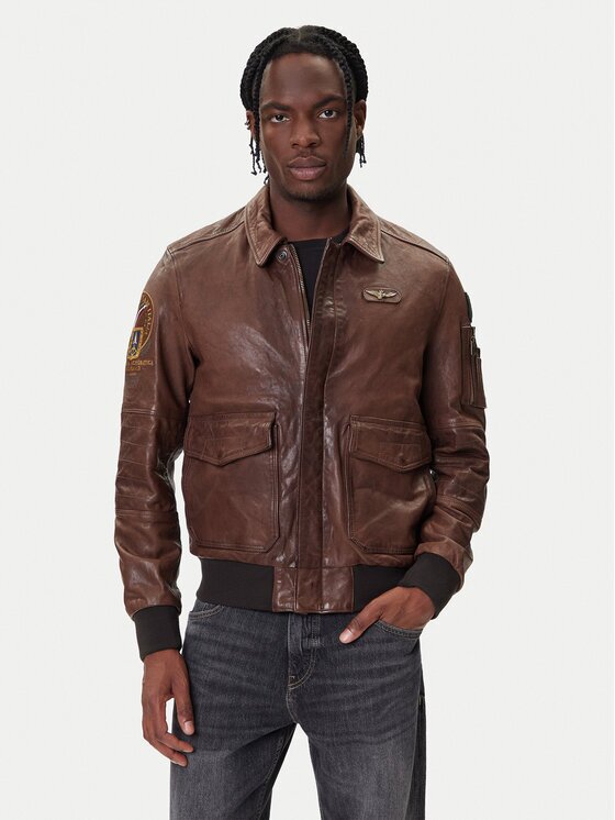 Aeronautica Militare Кожено яке 252PN0963U100839 Regular Fit