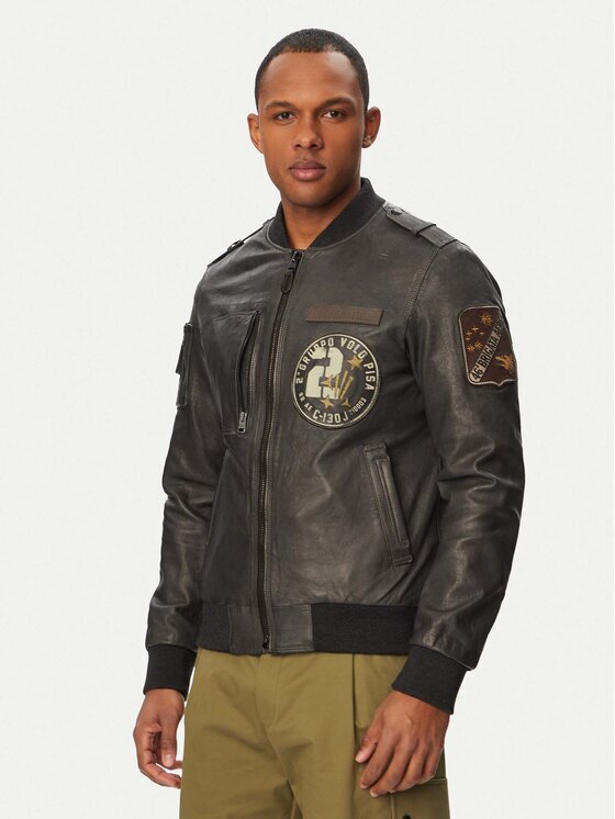 Aeronautica Militare Кожено яке 261PN5055U100839 Regular Fit