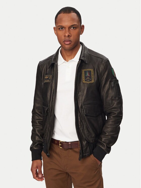 Aeronautica Militare Кожено яке 261PN5057U100839 Regular Fit