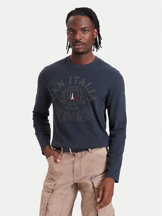 Aeronautica Militare Тениска с дълъг ръкав 262TS2577UJ00749 Regular Fit
