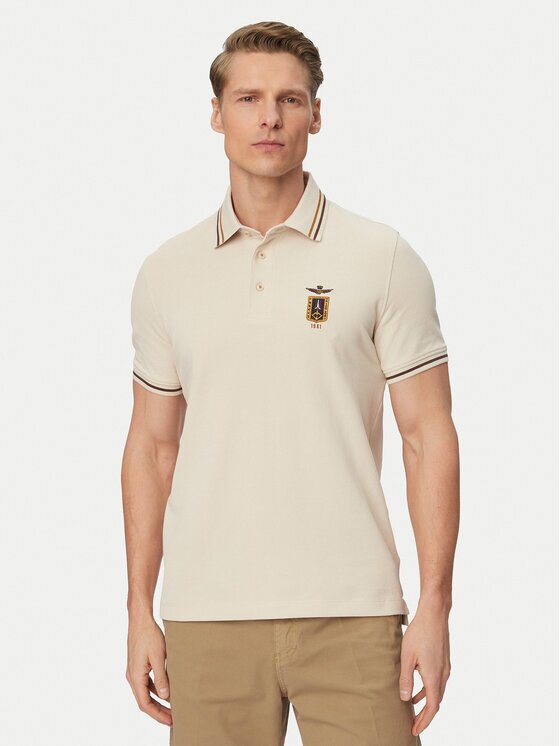 Aeronautica Militare Тениска с яка и копчета 261PO1914UP00403 Regular Fit