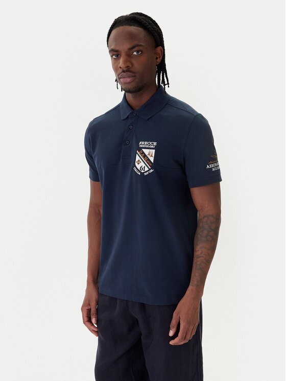 Aeronautica Militare Тениска с яка и копчета 261PO1915UP00191 Regular Fit