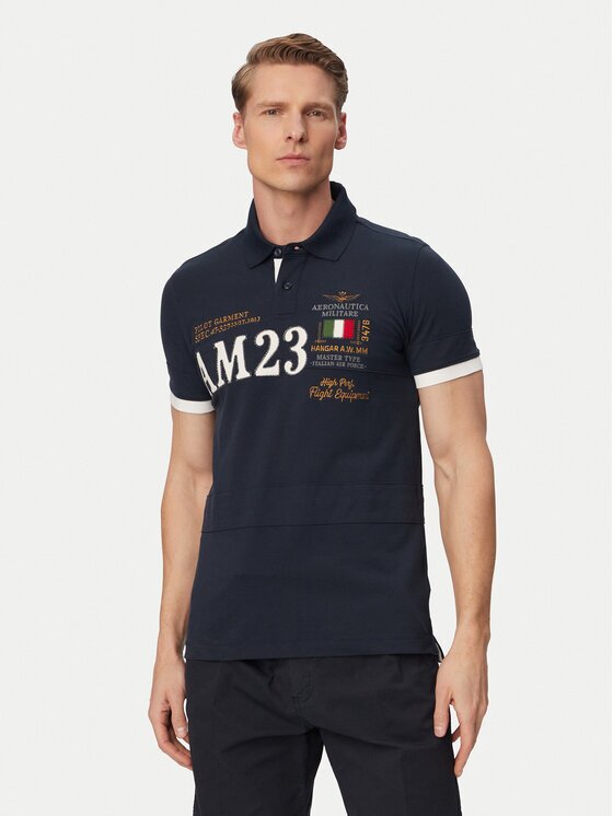 Aeronautica Militare Тениска с яка и копчета 261PO1916UP00191 Regular Fit