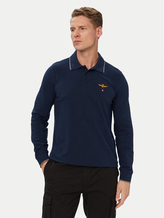 Aeronautica Militare Тениска с яка и копчета 262PO1653UP00082 Regular Fit