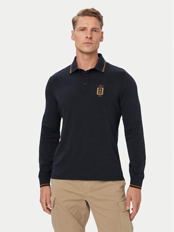 Aeronautica Militare Тениска с яка и копчета 262PO1940UJ00663 Regular Fit
