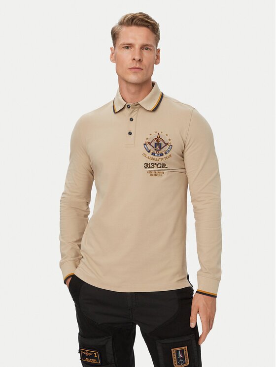 Aeronautica Militare Тениска с яка и копчета 262PO1942UP00400 Regular Fit