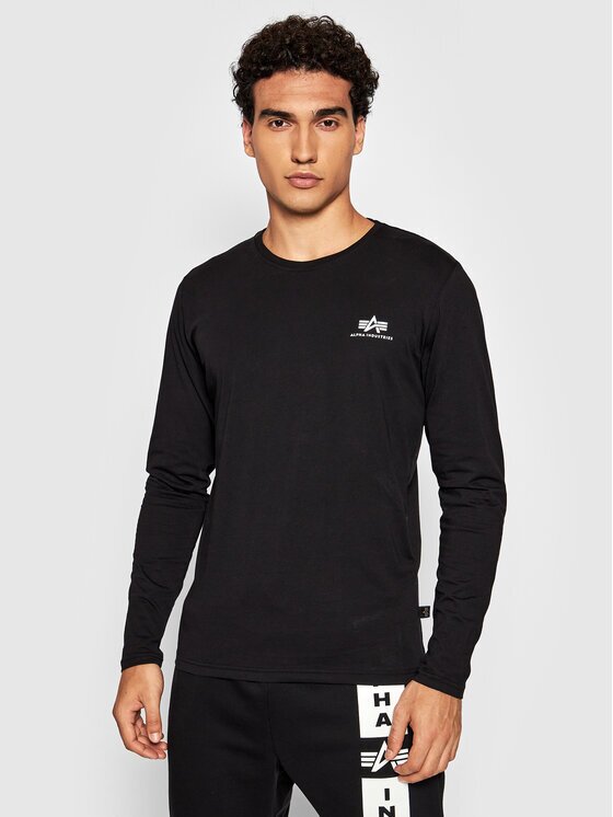 Alpha Industries Тениска с дълъг ръкав Basic Small Logo 198517 Regular Fit