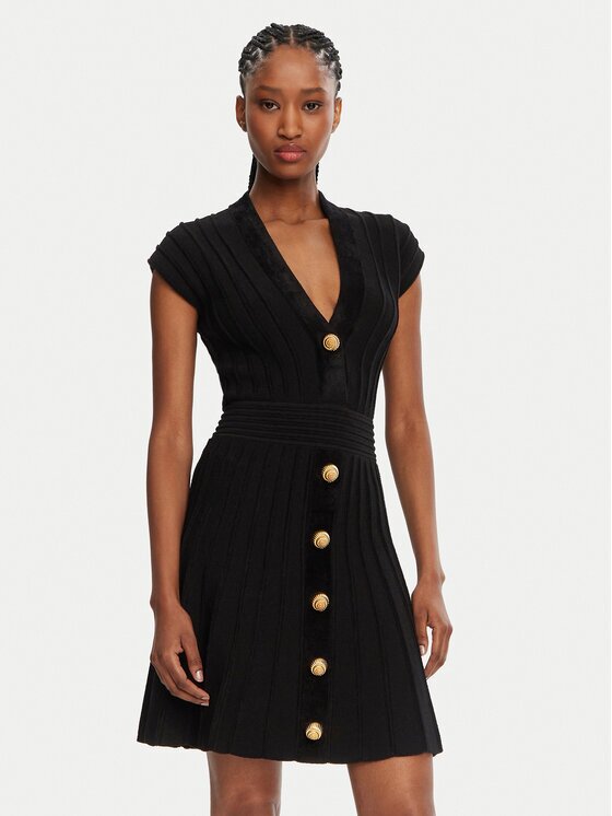 Balmain Плетена рокля DF0R7086KH64 Regular Fit