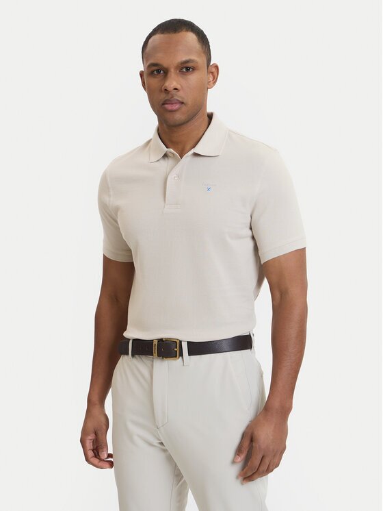 Barbour Тениска с яка и копчета Original Sports MML0358BU67 Tailored Fit