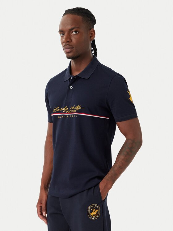 Beverly Hills Polo Club Тениска с яка и копчета P-SS26M-P2528 Regular Fit